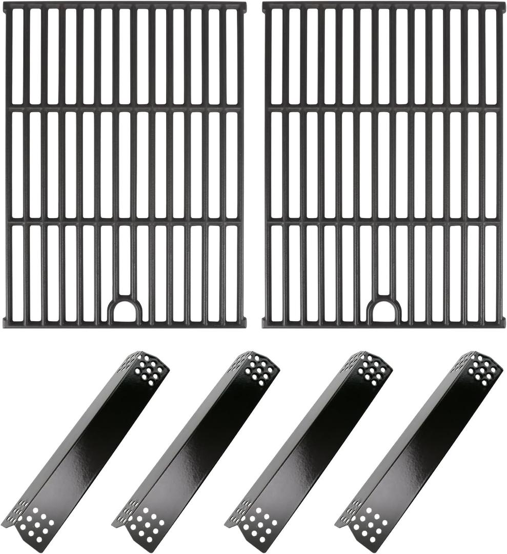 Grill Replacement Parts for Nexgrill 720-0925P - 4 Burner, Grill Grates, Heat Plate, Cast Iron, Porcelain Steel