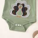 Ritatte Infant Baby Boy Girl Thanksgiving Outfit Funny Turkey Romper Bodysuits Plaid Collar Long Sleeve Onesie Fall Clothes (912Months, Green)