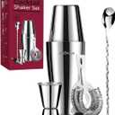 Cocktail Shaker, 27OZ Martini Shaker, Drink Shaker, Cocktail Shaker Set 6 Pcs,Boston Shaker, Bar Set, Cocktail Strainer, Bar tools, Bartender Kit, Stainless Steel Double Measuring Jigger, Mixing Spoon