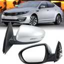 Driver Side Mirror Compatible with 2011 2012 2013 Kia Optima Mirrors with Turn Signal Light,Power Glass,Manual Folding,Silvery (5 Pins)