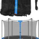 Trampoline Replacement Safety Enclosure Net for 6 Straight Poles Round Frame Trampolines, Breathable and Weather-Resistant Trampoline Net with Adjustable Straps (Net Only)