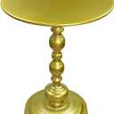 Benkyo Gold Round End Side Table Modern Metal Pedestal Spindle Side Tables for Living Room BedroomGold