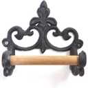 Cast Iron Toilet Paper Roll Holder Wall Mounted Vintage Rustic Tissue Roll Holder Decor for Kitchen and Bathroom Included Screws and Anchors