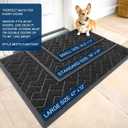 OLANLY Front Door Mat Indoor Outdoor Entrance, Waterproof All-Season, All-Weather Doormat, Sturdy Natural Rubber, Low Profile, Easy Clean Patio Porch Entryway Mat, Herringbone Brick (Black, 59x23)