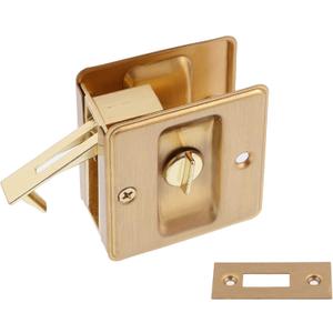 idh by St. Simons 25411-004 Premium Quality Solid Brass Pocket Privacy Door Pull, Satin Brass