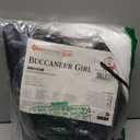 fun shack Pirate Costume Women's Deluxe Buccaneer Outfit with Corset Jacket, Dress, Hat (Medium, Black)