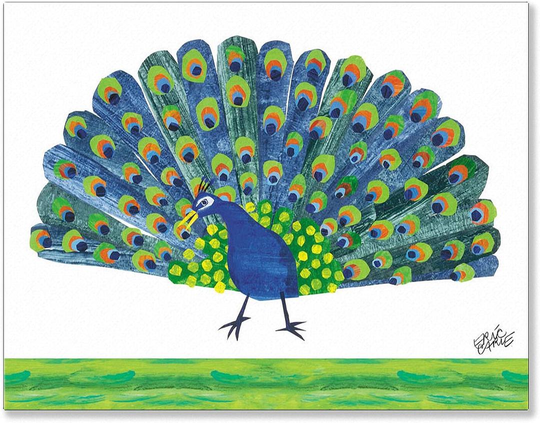 Eric Carle's Peacock Canvas Wall Art, Green, 18.00" x 1.50"