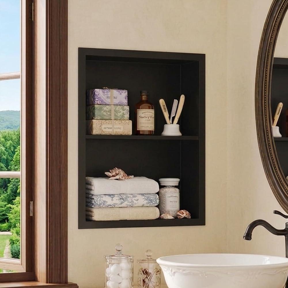 14x18 Inches Recessed Medicine Cabinet, Stainless Steel Built-in Wall Niche