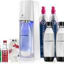 SodaStream E-TERRA Sparkling Water Maker Bundle (White), with CO2, Carbonating Bottles, and bubly Drops Flavors