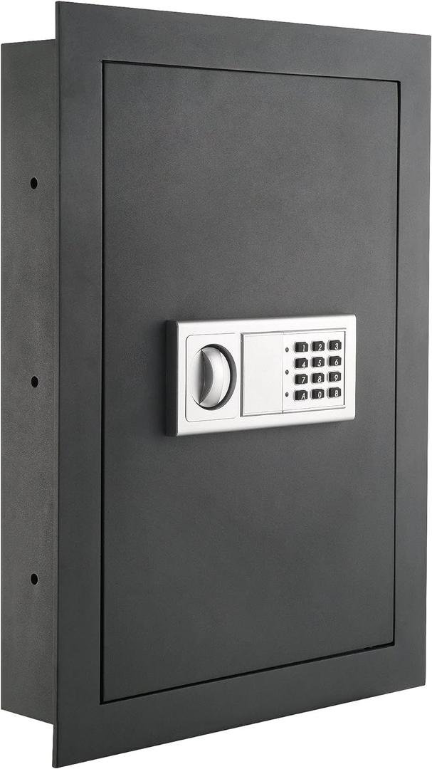 In-Wall Safe with Electronic Keypad and 2 Manual Override Keys - Protect Money, Jewelry, and Passports at Home or Business by Paragon Safes (Gray)