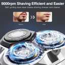 YIRISO Electric Razor for Men, 90Min Long-Lasting Rotary Shaver with 4D Floating Head & LCD Display, Ultra Smooth for Sensitive Skin, IPX6 Waterproof, USB-C Fast Charge, with Travel Case - Ideal Gift