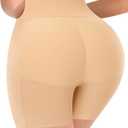 DERCA Butt Lifter Panties Padded Underwear for Women Seamless Booty Pads Hip Enhancer Panty (Small, #2 Beige (Tummy Control)
