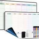 Weekly Dry Erase Calendar & Monthly Calendar self Adhesive Stick on Non-Magnetic Stainless Fridge & Glass & Wall & Wooden (Any Smooth Surface),Family Calendar,Schedule Board,to Do List
