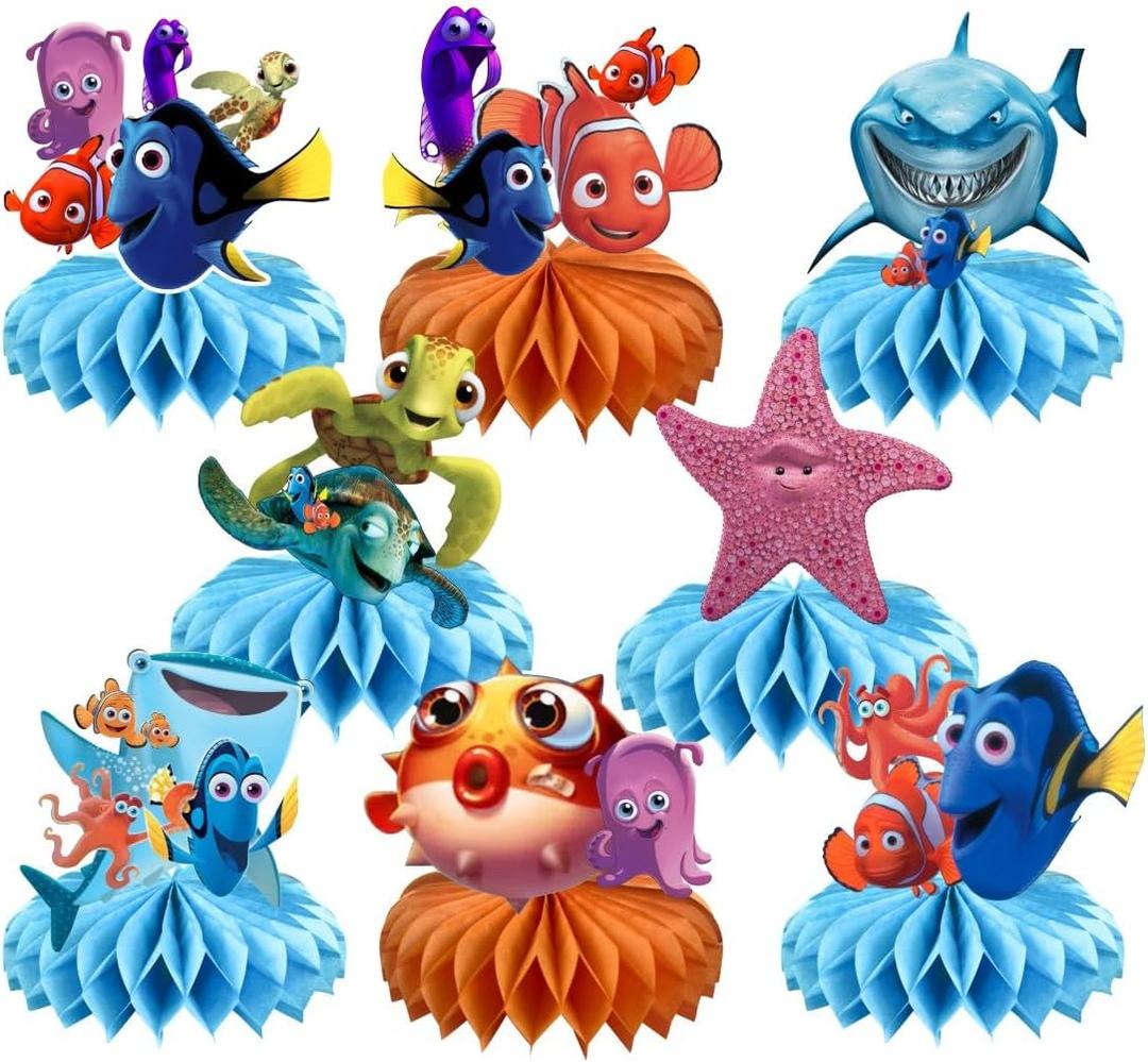 8Pcs Finding Nemo Table Centerpieces Birthday Party Supplies Double Side Table Decorations for Kids Party Decorations