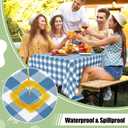 4 x misaya 4 Packs Buffalo Disposable Table Cloth, 54 x 108 Inch Waterproof Plastic Tablecloth, Rectangle Aquamarine and White Checkered Table Covers for Picnic, Birthday, Party