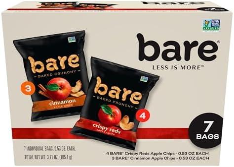 bare Baked Crunchy Apple Chips, 2 Flavor Variety, 0.53oz Snack Bags (7 Pack) Pack of 3 By 22 DEC 2026