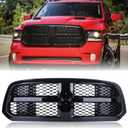 Glossy Black Mesh Grille Compatible with 2013-2018 Dodge Ram 1500 Front Bumper Upper Grille Grill Replacement CH1200368 68093446AC