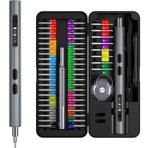 Mini Electric Screwdriver, LIFEGOO 58 in 1 Precision Screwdriver Set with 50 Magnetic Bits, Digital Display Electric Repair Tool Kit for Electronics Phone Camera Laptop Watch