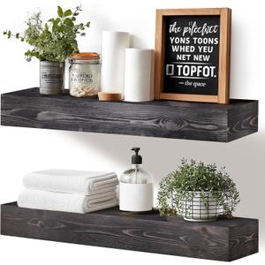 Floating Shelves, 24 x 7 Inch Fireplace Mantel, Set of 2, Black
Rustic Finish, Mounting Hardware Included, Easy Wall Installation, For Living Room, Bedroom, Bathroom and Kitchen