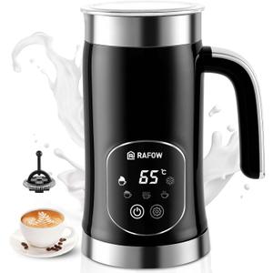 5-in-1 Milk Frother and Steamer - Upgraded Automatic Milk Steamer 11.8oz Hot & Cold Foam Maker and Milk Warmer with LED Display Touch Screen & Two Whisks for Latte,Cappuccinos,Silent Working-110V