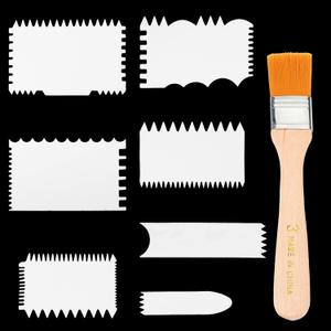 8pcs Acrylic Swipe Painting Tools Paint Scraper Plastic Paint Swipe Accessories Acrylic Pouring Tools for Acrylics Painting Technique