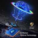 The Latest Cool and Magical Flying Toy, Combining AI Motion Control Technology with Contact Sensing System, Make it Become Bounce & Flip & Flight Toys, Fully unleashing Your Creativity. (Blue)