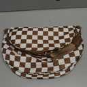 Black and White Checkered Crossbody Bum Bag for Women,Spacious Checkered Purse Fanny Packs Belt Bag Sling Bag with Shoulder Strap (Brown Checkered)