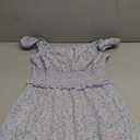YOBECHO Womens Summer Ruffle Sleeve Sweetheart Neckline Printing Dress Mini Dresses (Medium, A-light Blue)