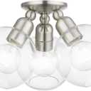 Livex Lighting, 48978-91, Downtown, Sphere Semi-Flush, Brushed Nickel