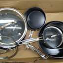 Nuwave 9pc Cookware Set Healthy Duralon Blue Ceramic Nonstick Coated
Diamond Infused Scratch-Resistant, PFAS Free, Oven Safe, Induction Ready, Evenly Heats, Tempered Glass Lids, Stay-Cool Handle