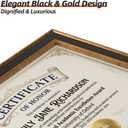 Lavezee Certificate Frames 2 Packs, Black & Gold 8.5 x 11 Graduation Frame with Shatter-Resistant Cover, 8.5 by 11 Picture Diploma Document Degree Frames for Wall and Tabletop
