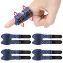 Trigger Thumb Splints, Finger Splint for Broken/Straightening/Arthritis, Breathable Thumb Brace for Thumb/Middle/Ring/Index/Pinky Finger, Blue, Short, 4pcs