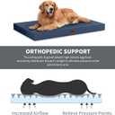 Outdoor Dog Bed for Small Dogs & Cats, Waterproof Dog Crate Mat Orthopedic Egg Crate Foam with Washable Removable Oxford Cover, Navy