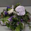 DearHouse 2Pack Artificial Peony Flower Garland - Silk Peony Garland with Purple White Flowers for Wedding Party Table Decoration, 6ft/Strand (White&Purple&Dark Purple)