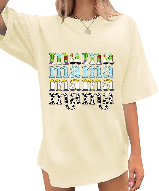 Oversized Mama Shirts for Women You've Got A Friend T-Shirt Funny Graphic Tee Family Vacation Short Sleeve Tops (M)