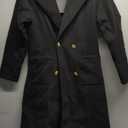 OTU Vibe Women's Winter Double-Breasted Long Overcoat, Classic Trench Coat, Casual Notch Lapel Outwear, S