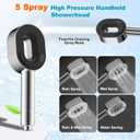 Hibbent Filtered Showerhead with handheld, High Pressure 5 Sprays Handheld Shower Head with Brass Holder& 71" Metal Hose, Water Softener for Hard Water-Remove Chlorine, Reduces Dry Itchy Skin, Chrome