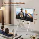 Rolling Easel TV Stand for 49-80" TVs, 110 lbs, White