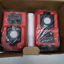 220W Power Inverter Compatible with Milwaukee 18V Battery, DC 18V to AC 110V Portable Power Station Generator with 1 AC Outlet, 2 USB Ports & 1 Type-C Fast Charging, 400LM LED Work Light (2-Pack) (Red)