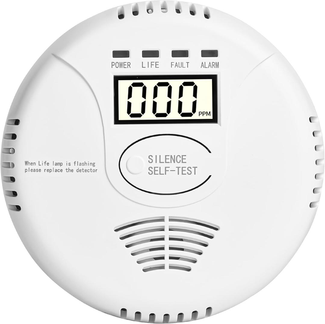 Carbon Monoxide Detector Battery Powerd - Awatin Carbon Monoxide Alarm Battery Operated with Digital Display for Home Apartment Hotel Office