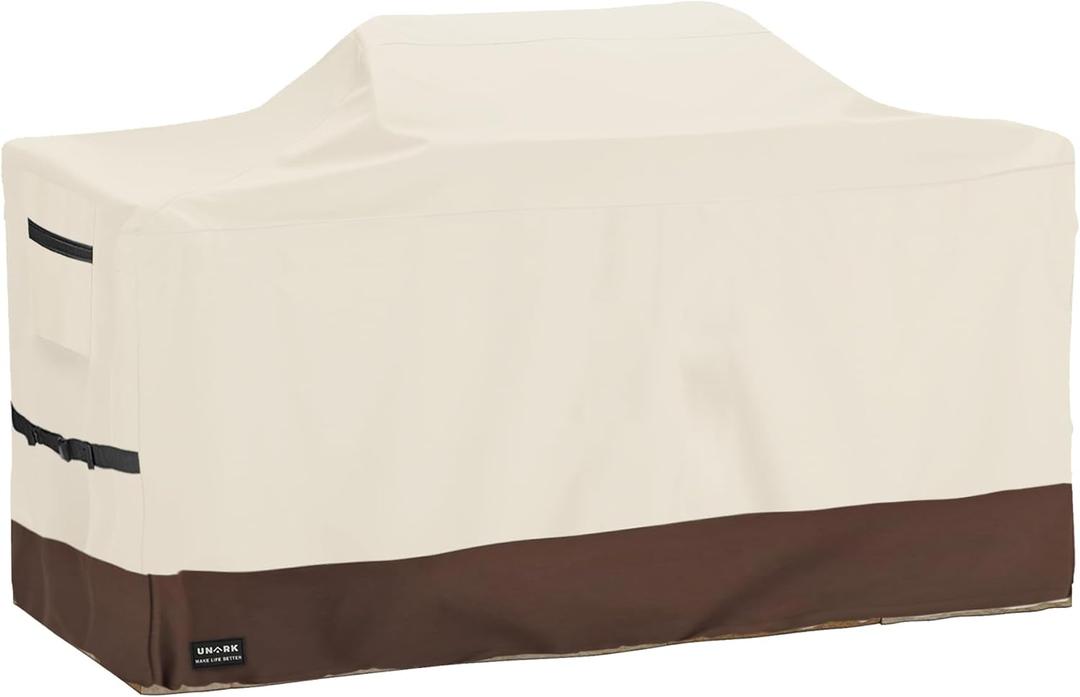 98 Inch Extra Large Grill Cover Kitchen Island Cover Large Island Grill Cover for Outdoor Grill Outdoor Kitchen Cover Heavy Duty Waterproof 98" L x 42" W x 48" H, Beige and Brown