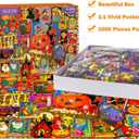 Halloween Puzzles for Adults 1000 Pieces, Horror Spooky Scary Ghost Skeleton Featuring, Witchy Pumpkin Artwork Puzzle, Holiday Party Gifts Puzzles