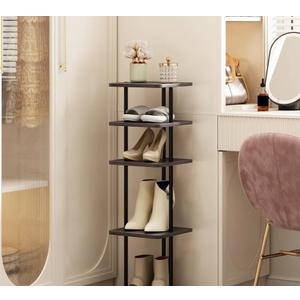 Vertical Shoe Rack,5 Tiers Stackable Shoe Rack for 10 Pairs, Narrow Shoe Tower,Space Saving, for Entryway, Living Room, Bedroom,Closet,DIY Free Standing Shoe Organizer(Grey 5 Tiers)