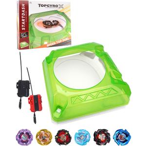 DEZAWRTY X Stadium Large Battle Set, 6 Spinning Tops, 2 Launchers and 1 Xtreme Arena with X-Celeration Rail, Blade Battling Game