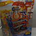 Hot Wheels City Ultimate Garage Track Set with 2 Die-Cast Toy Cars & Car-Eating Dragon, Stores 50+ Vehicles, 4 Levels, Large