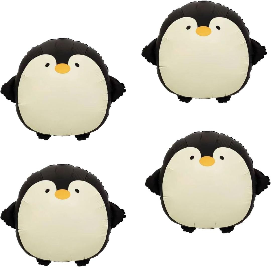 Cute Penguin Balloon 21" Pack of 4 Cartoon Penguin Birthday Party Decorations Arctic Polar Animal Winter Animals for Boys and Girls Party Decorations Baby Shower