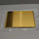 Gold Rectangle Trays, Stainless Steel Metal Serving Tray, Home Decorative Bathroom Vanity Counter Top Organization Storage Tray for Jewelry/ Cosmetic/ Kitchen Tableware (Rectangle - L)