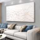 Belmrxne Mountain Wall Decor White Wall Art Abstract Landscape Canvas Painting Wall Prints Artwork for Living Room Bedroom Dining Room Office Home Decor 24x48 Inch