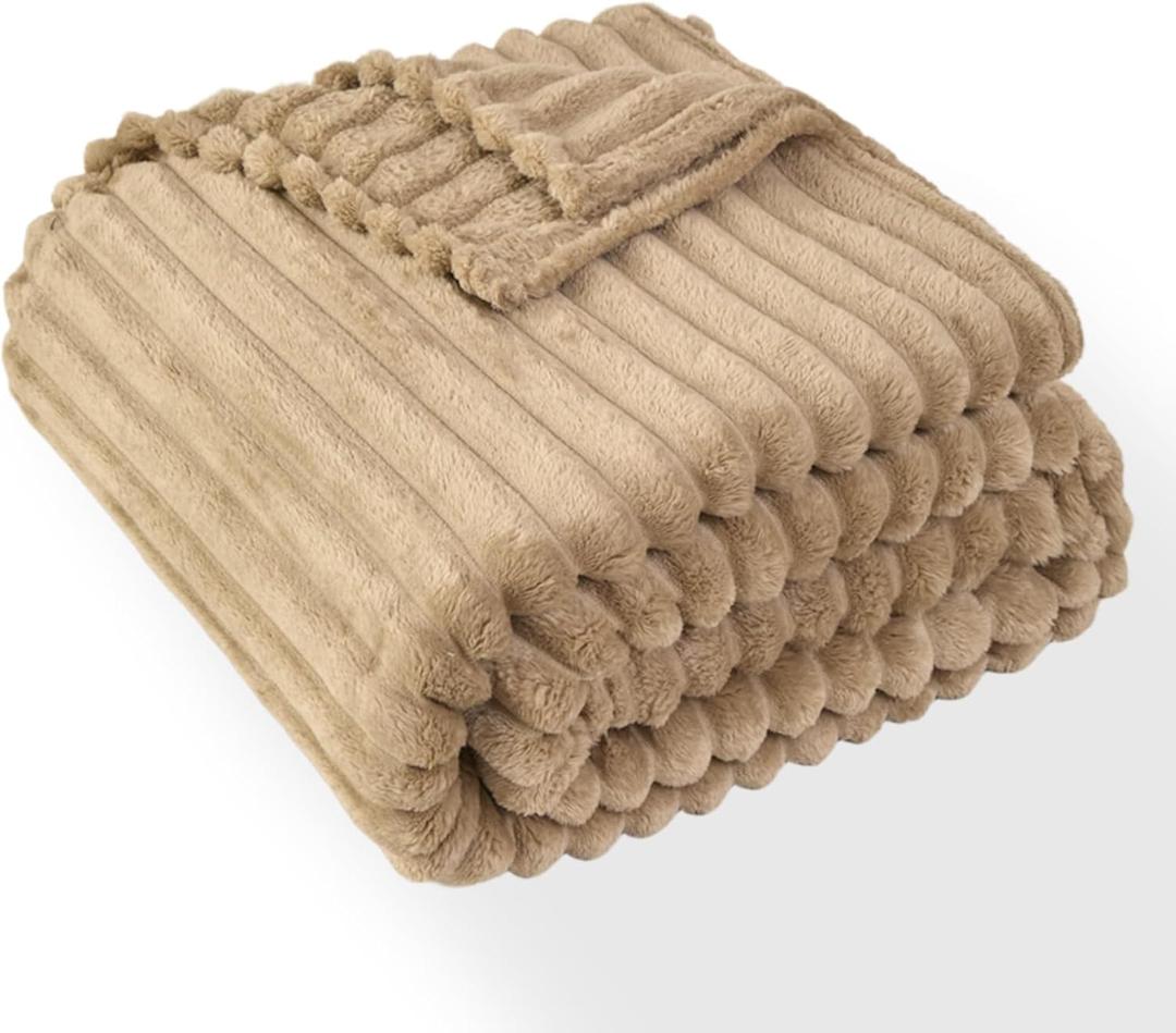 Queen Fleece Blanket Super Soft Cozy Throw Blankets for Women,3D Checkered Striped Lightweight Blanket for Girls,All Seasons Flannel Blanket，Bed Home Decor，90x90 Inches