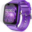 Goodatech 1.69'' Kids Smart Watch for Boys and Girls, HD Camera, 26 Puzzle Games, Video Music Player, Pedometer, Flashlight, Alarm Clock, Christmas Birthday Gifts for 4-12 Years Children (Purple)